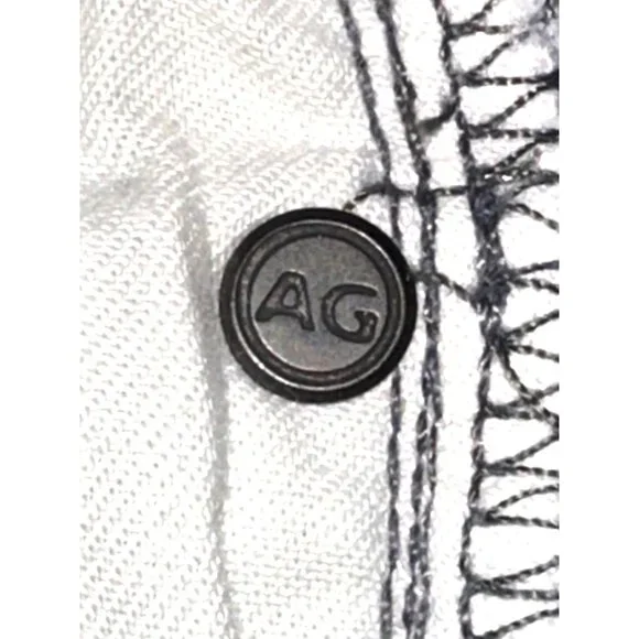 AG Adriano Goldschmied The Prima Ankle Cigarette Jeans Black Denim Frayed Hem 23 - Picture 15 of 16